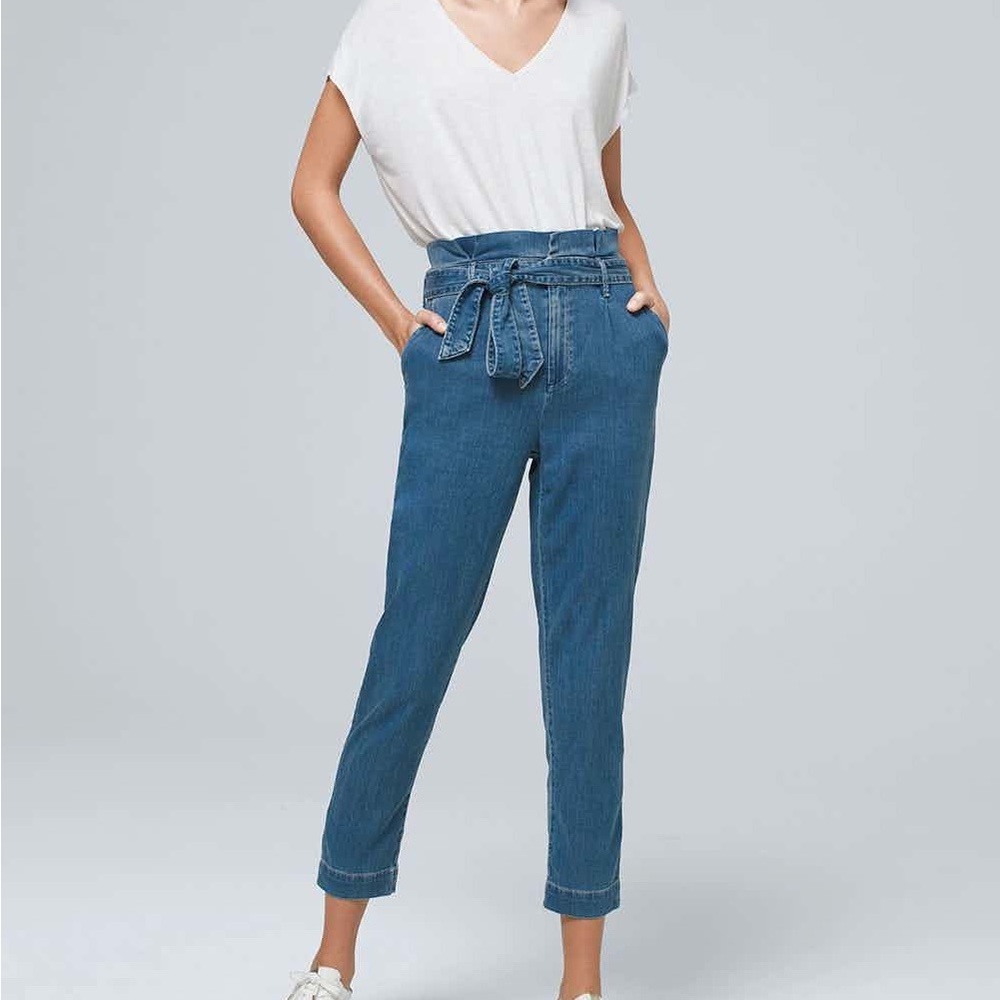 WHBM Tencel Denim Paper Bag Waist